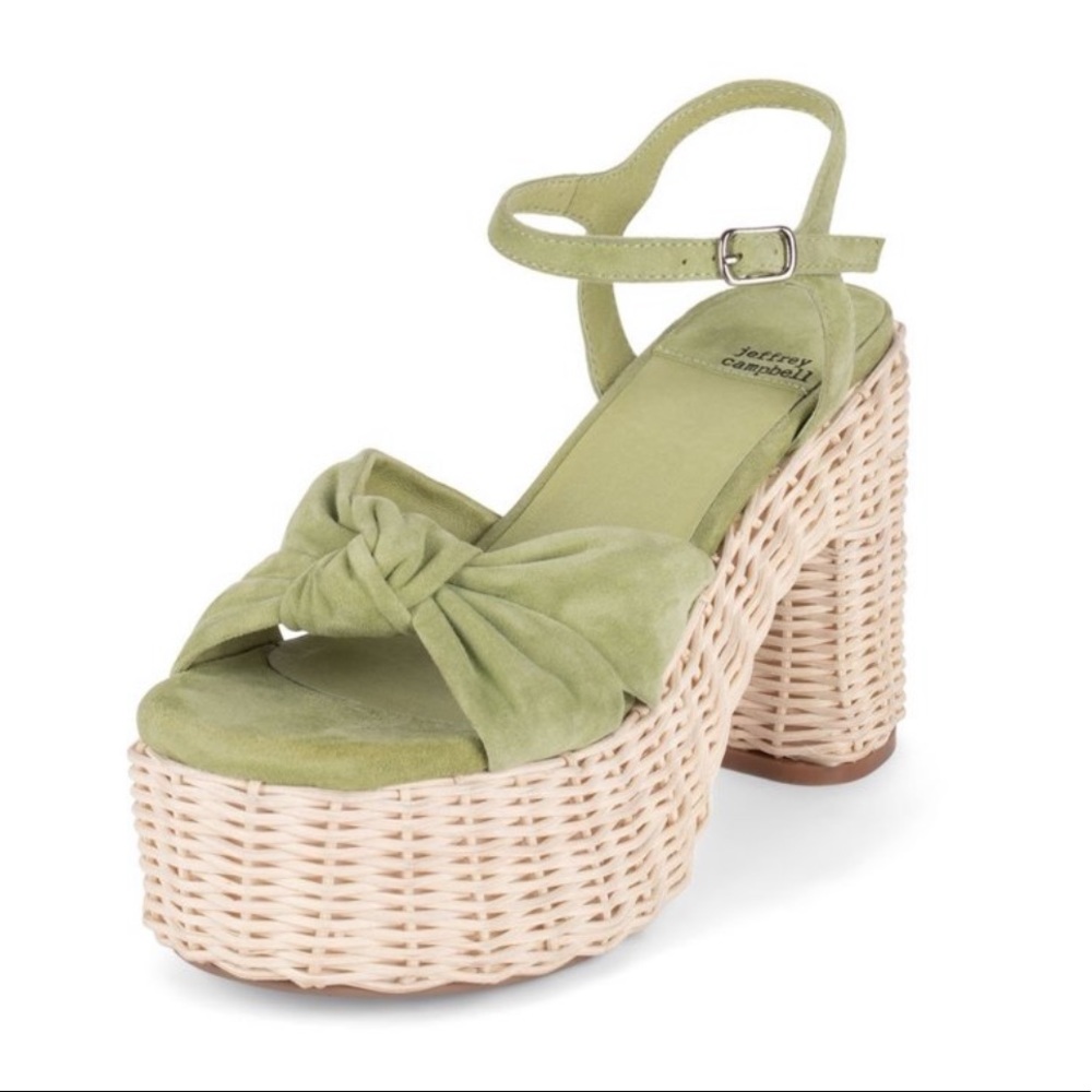 Jeffrey Campbell Tea Party Chunky Platform Suede Sandals